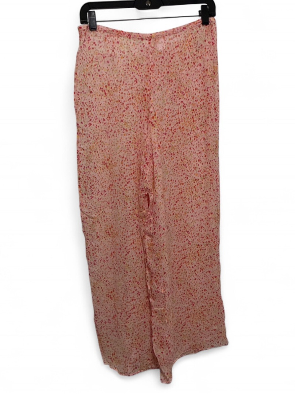 Y2K Victoria’s Secret Silk Light Pink Printed Wide-Leg Pants